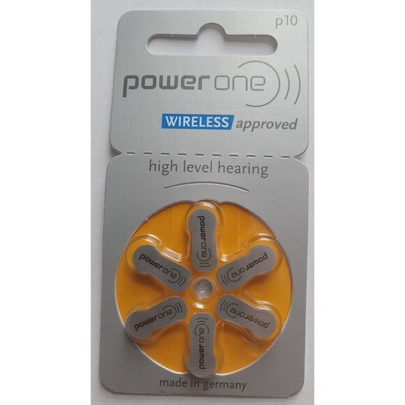 PowerOne P10 Zinc Air Battery 1.45V Size 10 – 6 Pack Hearing Aid Batteries - Picture 1 of 2